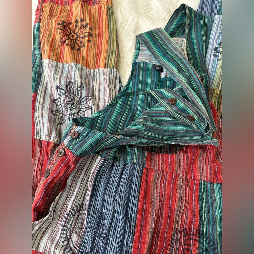 Patchwork hippie made in Nepal overalls - Picture 13 of 14